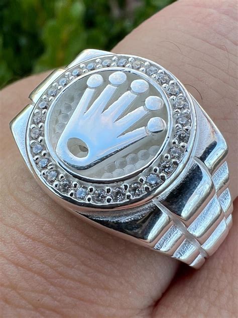 rolex ring silber